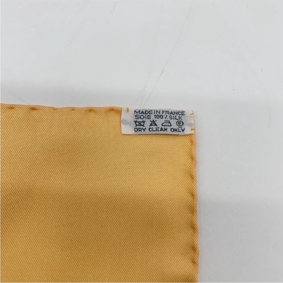 Yellow Hermes Carre 90 Silk Scarf Perfume Bottle W/Box - Picture 11 of 11